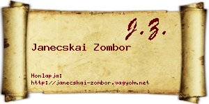 Janecskai Zombor névjegykártya